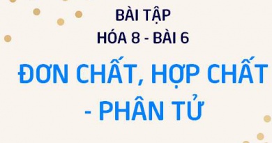 Bài tập về Đơn chất, Hợp chất và Phân tử: Giải bài tập 1, 2, 3, 4, 5, 6, 7 trang 25, 26 SGK Hóa 8 bài 6